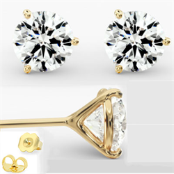 Three prongs Martini earring setting for rounds